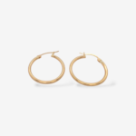 Argollas (28 mm) Tubo Fino Light (2 mm) - Oro Amarillo 18Kts