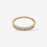 Anillo (2.65 mm) Churumbela c/ Zircones Pave  - Oro Amarillo 14Kts