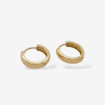 Huggies (14 mm) Tubo Rectangular (3.70 mm) - Oro Amarillo 14Kts