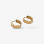 Huggies (11 mm) Tubo Rectangular (3.80 mm) - Oro Amarillo 14Kts