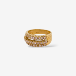 Anillo (8.40 mm) Tres Lineas Zircones Rosados - Oro Amarillo 18Kts - Image 2