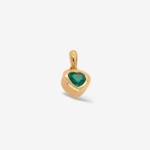 Dije (8 x 8mm) Corazon Esmeralda Biselada (0.50 Ct) - Oro Amarillo 18Kts