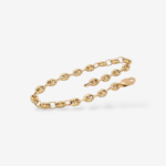 Brazalete (14 cm) Mariner Puff (3.5 mm) para bebe c/ Cierre Lobster - Oro Amarillo 14Kts