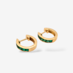 Huggies (13 mm) Reversibles c/ Esmeraldas Carré (0.63 Ct) - Oro Amarillo 18Kts