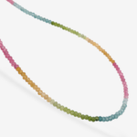 Collar Agatas Fascetadas Multicolores (3.5 mm) c/ Cierre Spring - Oro Amarillo 14Kts - Image 3