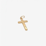 Dije (13 x 22 mm) Cruz Pequena Puff Tubo Rectangular - Oro Amarillo 14Kts