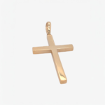 Cruz (31 x 47 mm) Reversible Lisa/Greca Calada (4.4 mm) Tubo Cuadrado - Oro Amarillo 14kt - Image 2