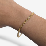 Brazalete (19 cm) Tejido Barley (4 mm) c/ Cierre Lobster - Oro Amarillo 18Kts - Image 2