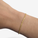 Brazalete (18 cm) Tejido Chino Bismark Light (2.5 mm) c/ Cierre Lobster - Oro Amarillo 18Kts - Image 2