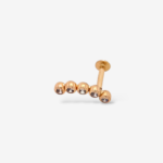 Zarcillo (3.85 cm) Unitario Cartílago Circular Zircones Biselados (11.6 mm) - Oro Amarillo 14Kts - Image 2