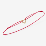 Brazalete (11 x 11 mm) Hilo Chino Rojo c/ Corazón Silueta - Oro Amarillo 14Kts - Image 2