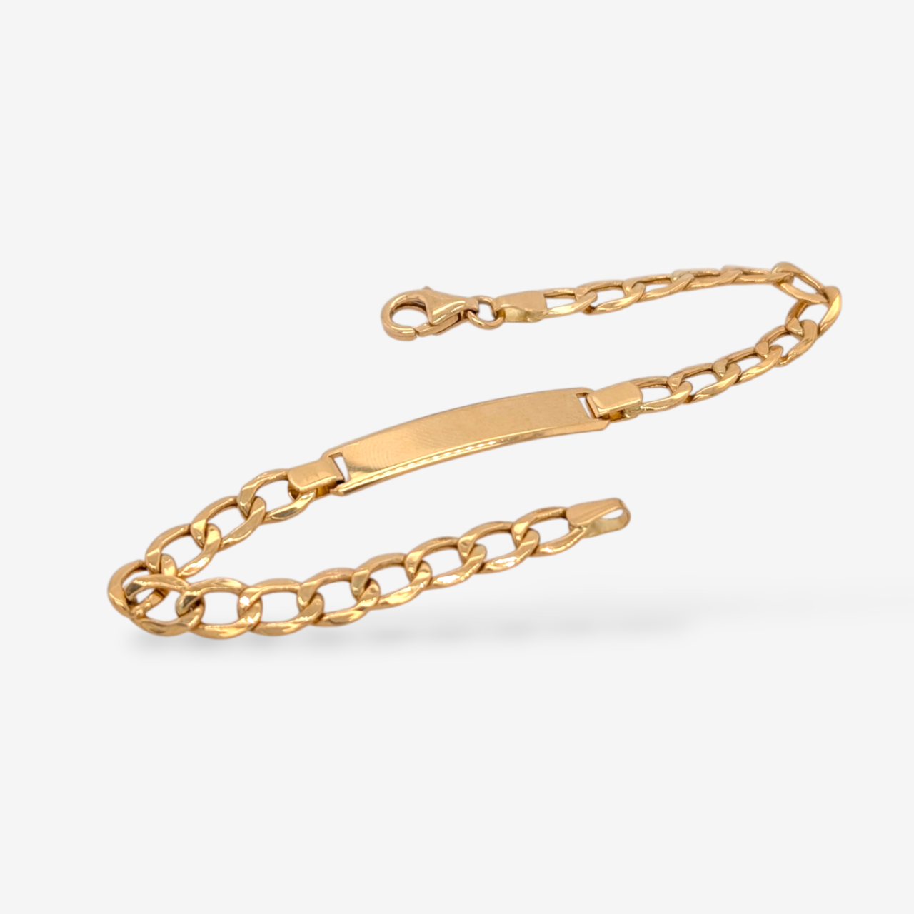 PXL_20260608_172726033-18.png Brazalete (19 cm) Esclava Placa ID (6 x 28 mm) Tejido US Link c/ Cierre Lobster Light (5.40 mm) - Oro Amarillo 18Kts - Image 1