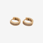 Huggies (11 mm) Reversible (3.3 mm) c/ Lisos/Zircones Pavé - Oro Amarillo 14Kts