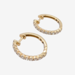 Huggies (19 mm) Reversibles (2.25 mm) c/ Diamantes Naturales Lisos (0.88 Ct) - Oro Amarillo 14Kts