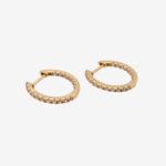 Huggies (15.5 mm) Finos c/ Zircones Pavé (1.6 mm) - Oro Amarillo 14Kts