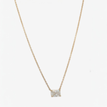 Cadena (45 cm) Cable Fina c/ Diamante Labgrown Corte Radiant (0.50 Ct) c/ Cierre Lobster - Oro Amarillo 14Kts