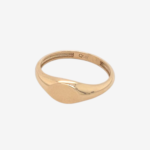 Anillo Signet (6.5 mm) Oro Liso Para Grabar c/ Superficie Plana - Oro Amarillo 14Kts