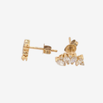 Zarcillo (10 x 4.60 mm) Post Crowler c/ Diamantes Marquises & Redondos (0.54 Ct) - Oro Amarillo 14Kts