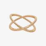 Anillo (9.40 mm) Equis Pespunteado - Oro Amarillo 18Kts