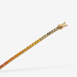 Brazalete (18 Cms) Tennis (2.70 mm) Pave c/ Zafiros Naturales Multicolores (5 Ct) & Cierre de Caja - Oro Amarillo 18Kts - Image 3