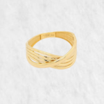 Anillo c/ Lineas Ondeadas - Oro Amarillo 18Kts