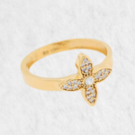 Anillo c/ Trebol & Zircones - Oro Amarillo 18Kts