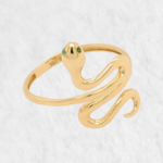 Anillo Fino c/ Serpiente & Zircones Verdes - Oro Amarillo 18Kts