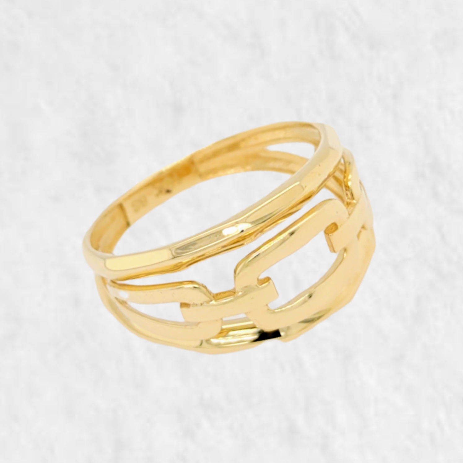 PhotoRoom-20220630_140745-e1656614314289.png Anillo Calado c/ Link Paper Clip - Oro Amarillo 18Kts - Image 1
