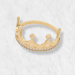 Anillo Corona c/ Zircones - Oro Amarillo 14Kts