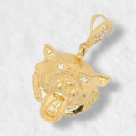 Dije (15 x 15 mm) Pantera c/ Zircones - Oro Amarillo 18Kts