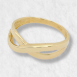 Anillo Doble Linea Tipo "X" - Oro Amarillo 14Kts