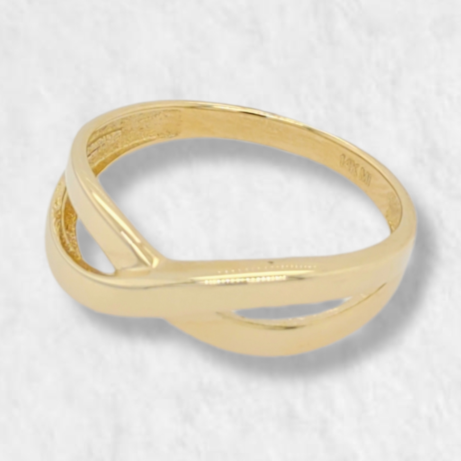 PhotoRoom-20220907_155025-e1662581307332.png Anillo Doble Linea Tipo "X" - Oro Amarillo 14Kts - Image 1