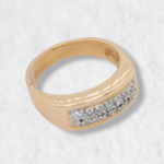 Anillo Aro Ancho c/ Diamantes Pave - Oro Amarillo 14Kts