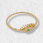 Anillo Ojo c/ Turquesa - Oro Amarillo 14Kts