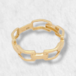 Anillo Eslabones Rectangulares Rigidos - Oro Amarillo 18Kts