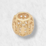 Dije (9 mm) Para Brazalete Esfera Pasante Filigrana - Oro Amarillo 18Kts