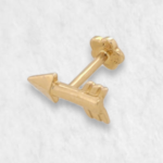 Unitario Cartílago (4 x 9 mm) Flecha - Oro Amarillo 14Kts