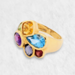 Anillo c/ Piedras Semipreciosas - Oro Amarillo 18Kts