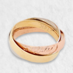 Anillo Aros Entrelazados - Oro Tres Tonos 14Kts