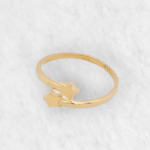 Anillo Fino Tu & Yo c/ Estrellas - Oro Amarillo 18Kts