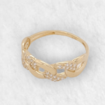 Anillo Cuban Link c/ Zircones Pave - Oro Amarillo 18Kts