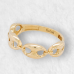 Anillo (5 mm) Eslabon Mariner Puff Rigido - Oro Amarillo 14Kts