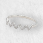 Anillo Zig Zag c/ Diamantes - Oro Blanco 18Kts