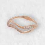 Anillo Ondas c/ Diamantes - Oro Rosa 18Kts