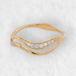 Anillo Ondas c/ Diamantes - Oro Amarillo 18Kts
