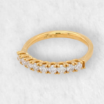 Anillo Cintillo c/ 9 Diamantes - Oro Amarillo 18Kts