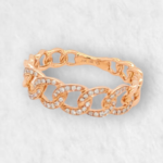 Anillo US Link c/ Diamantes Pave - Oro Rosa 18Kts