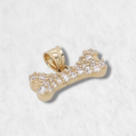 Dije (15 x 7 mm) Hueso c/ Zircones Pave - Oro Amarillo 14Kts