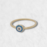 Anillo Ojo Turco Redondo c/ Esmalte - Oro Amarillo 18Kts