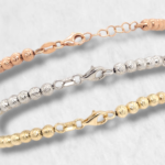 Set Tres Brazaletes (20 cm) Esferas Diamantadas - Oro Tres Tonos 14Kts - Image 2